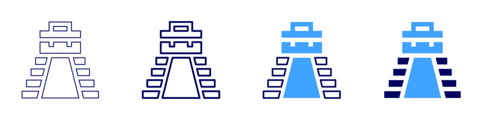 Progress milestones icon in 4 different styles. Thin Line, Line, Bold Line, Duotone. Duotone style. Editable stroke