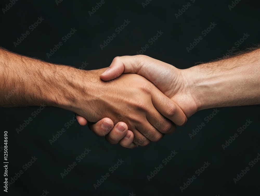 Poster collaboration event handshake between partners business setting professional image dark background t