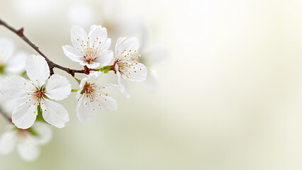 Fototapeta premium white flowers on a branch of a tree