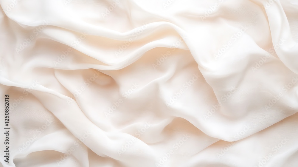 Poster delicate white fabric gracefully draped conveying softness and elegance in textile design : generati