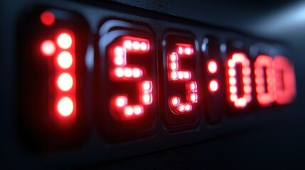 Red digital timer showing 15500, dark background, countdown concept