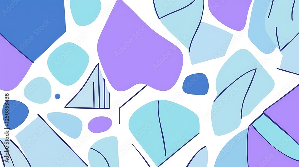 Poster abstract pastel shapes: a cheerful and playful abstract pattern featuring soft pastel hues of blue a