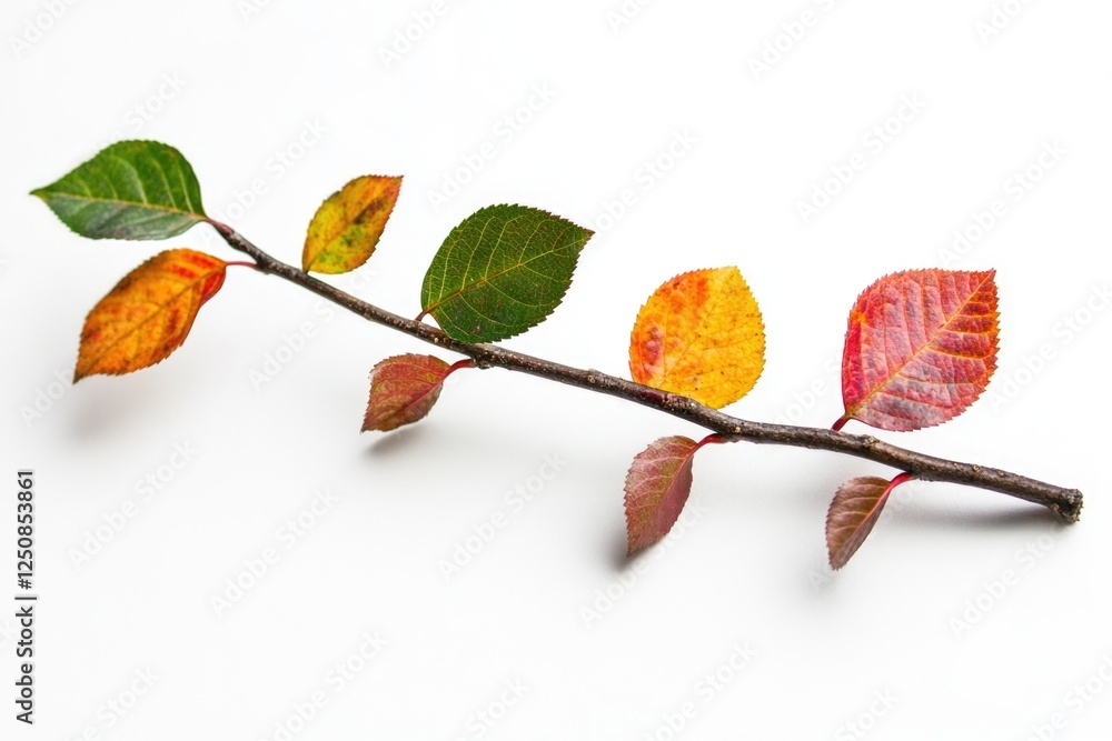 Poster a branch with vibrant leaves hanging down from the tree trunk