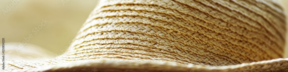 Poster a close-up shot of a hat sitting on a table, perfect for use in product photography or as a decorati