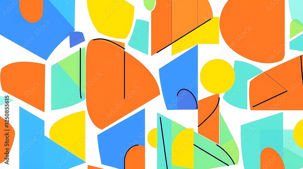 Poster abstract geometric pattern: a playful and vibrant abstract pattern featuring a colorful medley of ge