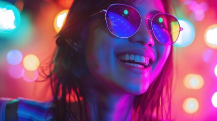 Neon Nights: A Vibrant Portrait of Joy