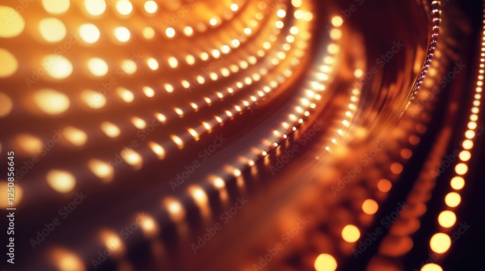 Poster A close-up shot of a circular light fixture, ideal for use in product photography or design concepts