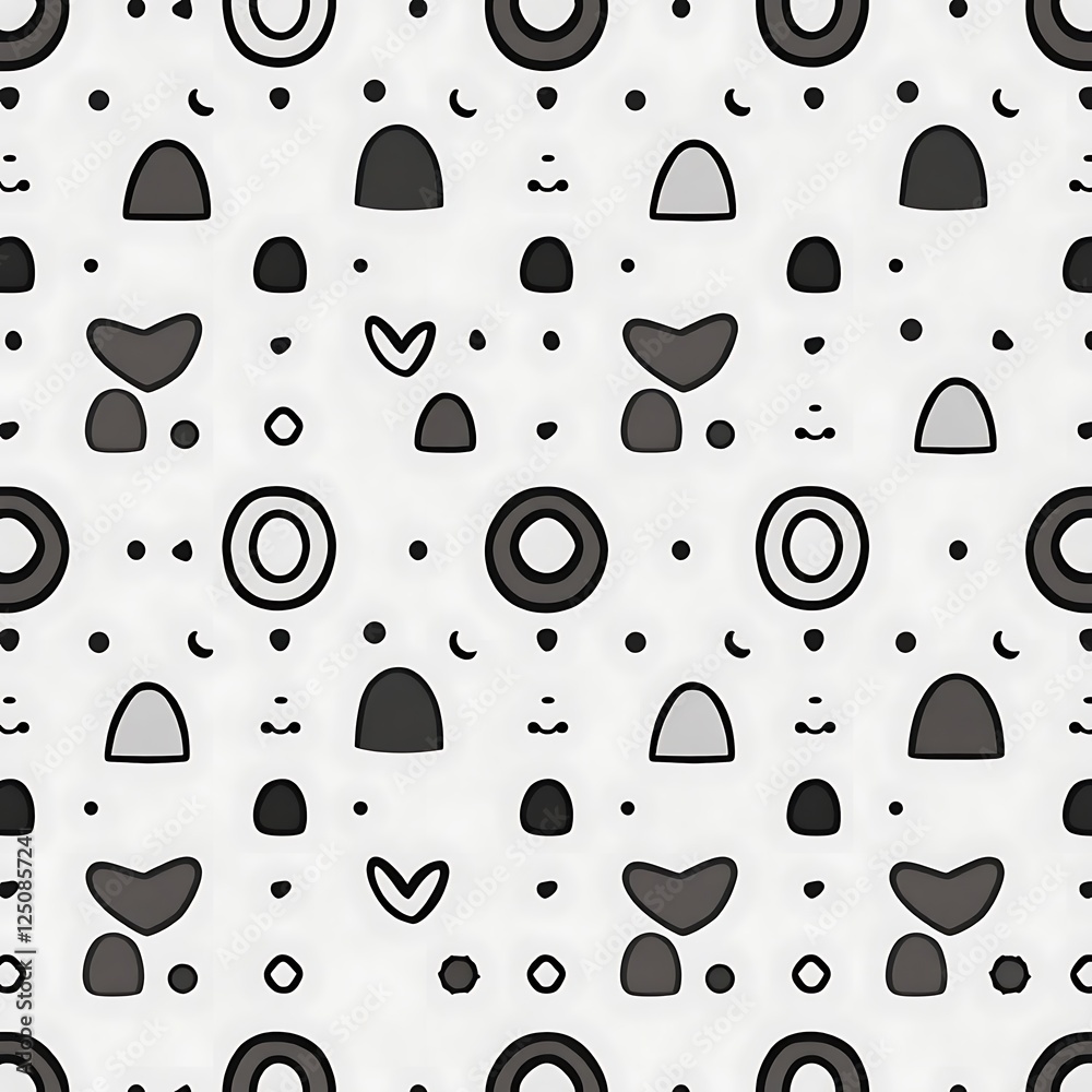 Poster modern minimalist geometric pattern: a seamless repeating pattern featuring abstract shapes in shade