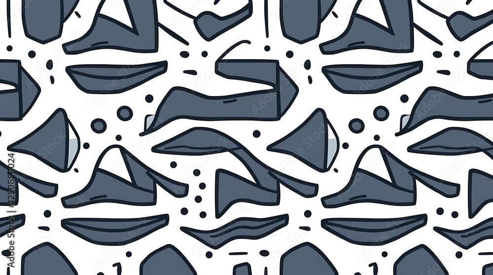 Poster abstract grey shapes pattern: a playful and stylish repeating pattern featuring abstract grey shapes