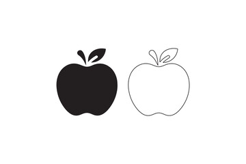 Apple vector silhouette isolated in white background