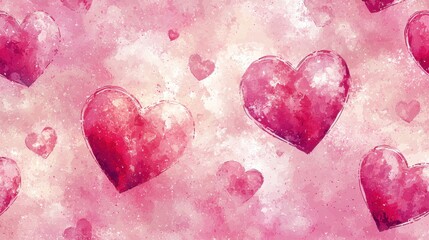 Fototapeta premium Valentine's day celebration romantic hearts digital artwork soft pastel background creative viewpoint love concept