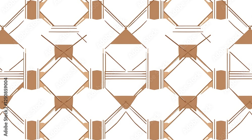 Aufkleber abstract geometric pattern: a minimalist, geometric pattern in warm brown hues featuring a seamless,