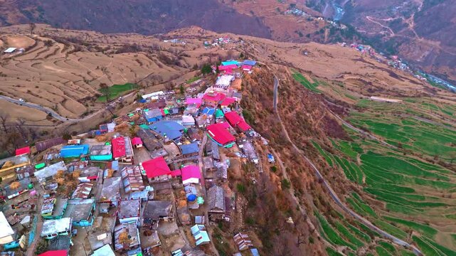A mesmerizing glimpse of raithal village uttarkashi uttrakhand dayara bugyal trek closeup shot, showcasing the natural beauty and scenic wonders of the region.
