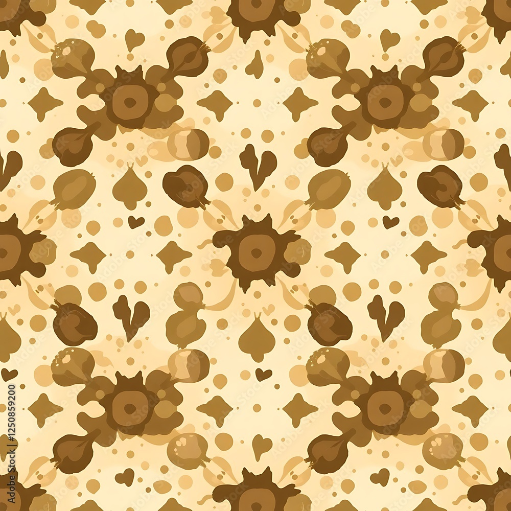 Poster abstract earthy pattern: this seamlessly repeating design features abstract shapes in earthy tones o