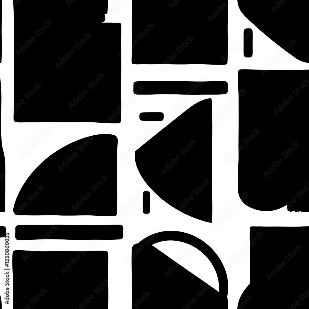 Aufkleber abstract black and white geometric pattern: a bold and graphic seamless pattern featuring an interpl