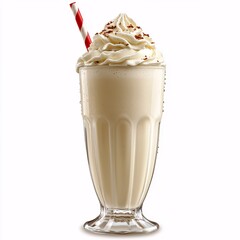 Creamy milkshake with whipped cream and chocolate sprinkles