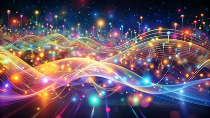 Obraz premium Vibrant Abstract Background with Colorful Light and Music Waves