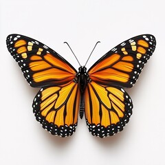 Fototapeta premium Majestic Monarch Butterfly Wings Displayed Against White Background