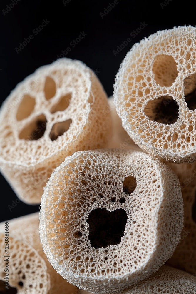 Poster a close-up view of a group of white sponges, great for use in cleaning or beauty related concepts