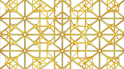 Golden Geometric Grid: A captivating seamless pattern featuring an intricate network of golden lines forming a geometric grid, creating an elegant and sophisticated design.  