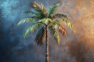 A palm tree in a vase sitting on a table