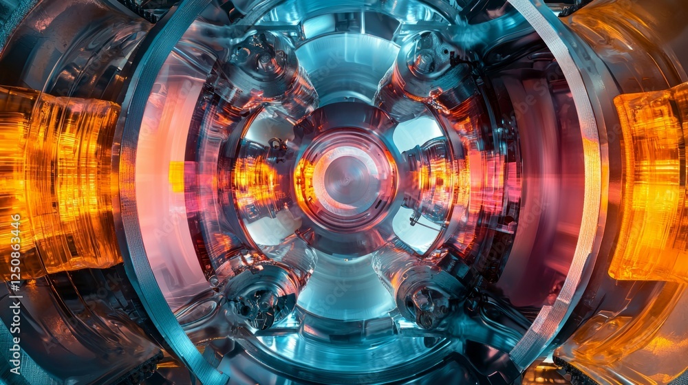 Poster intricate close-up of a high-tech machinery component