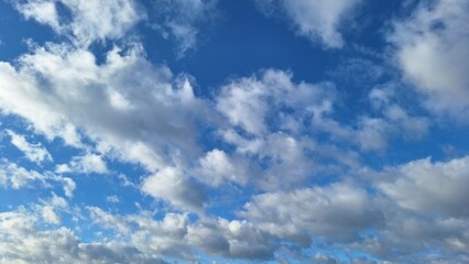 Lush Cloudscape Against a Bright Blue Sky