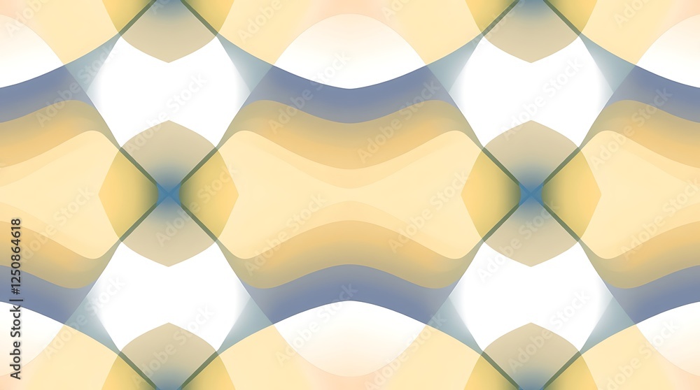 Poster abstract geometric pattern: an abstract geometric pattern in soft yellow, blue and white tones. this