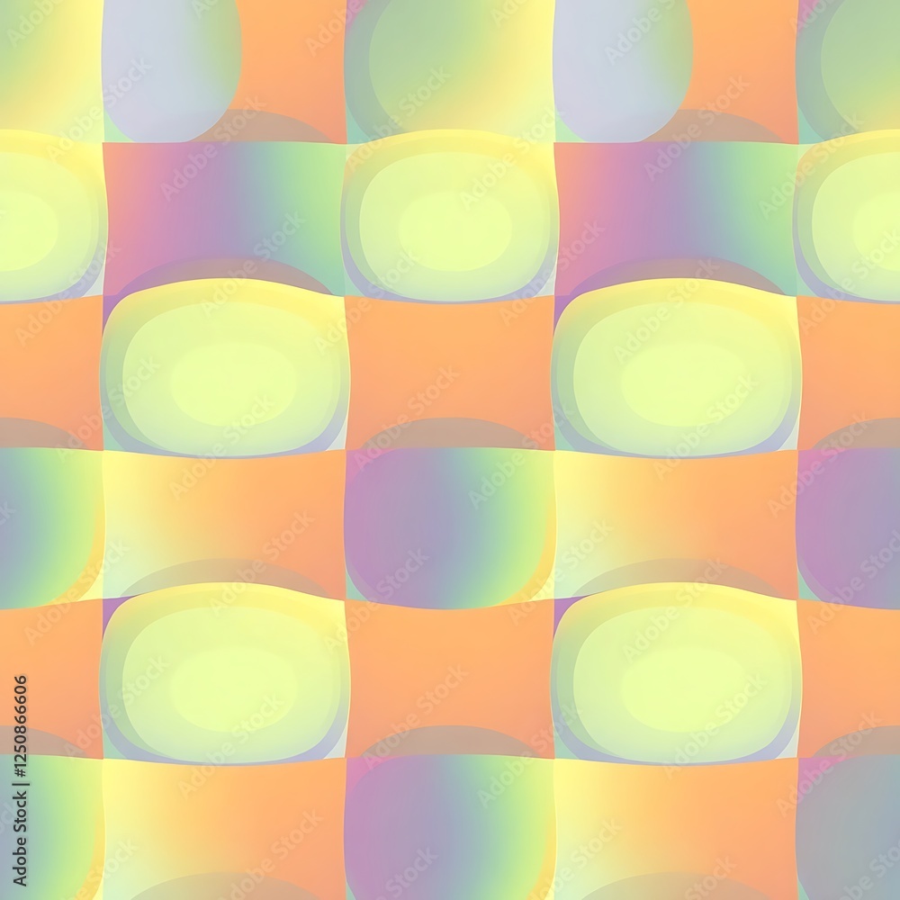 Aufkleber abstract geometric pattern: a vibrant and playful abstract pattern featuring a checkered grid of rou