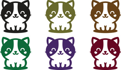 Whimsical Cat Vector Set for Creative Design Elements