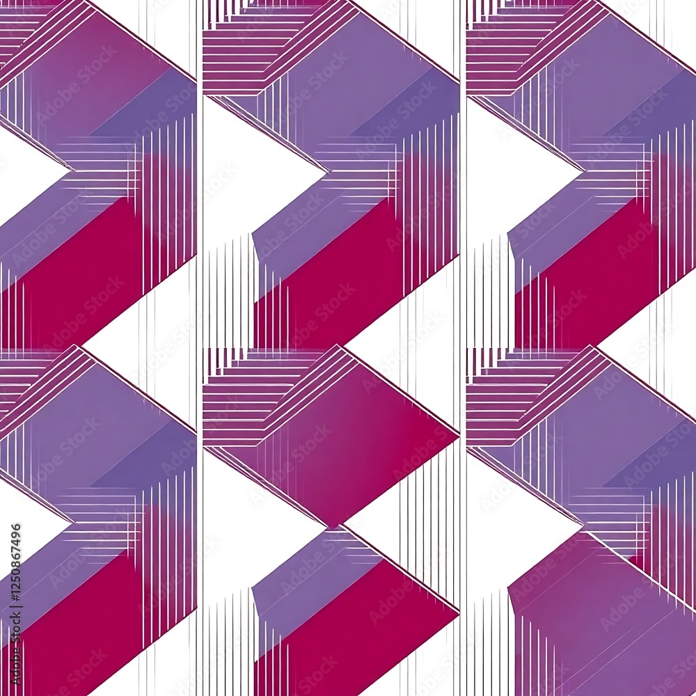 Poster geometric purple and crimson abstract pattern: a vibrant, seamless pattern featuring an interplay of
