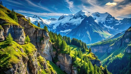 Obraz premium High-resolution images capture majestic mountain vistas; rugged peaks and breathtaking scenery.