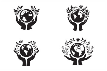 Earth Day Vector Silhouette