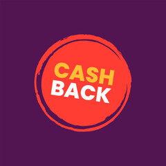 Cashback refund offer sticker template vector design