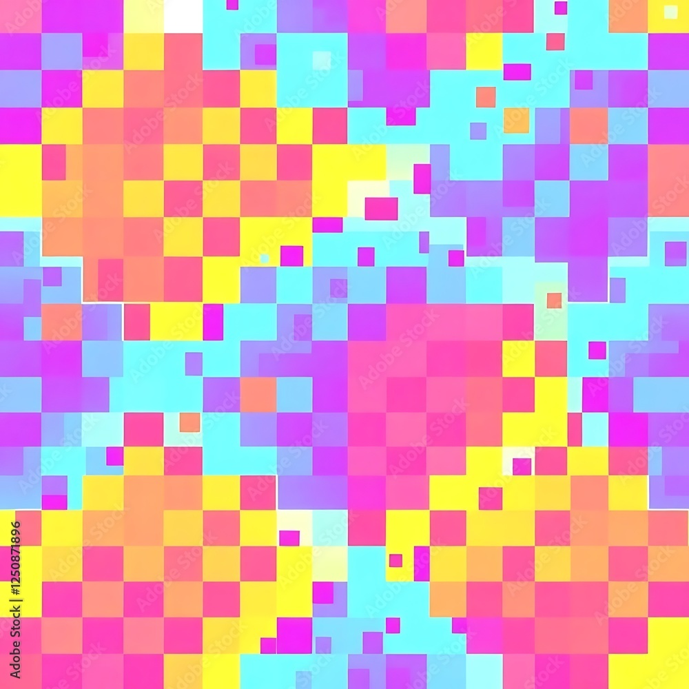 Aufkleber pixelated pastel dreamscape: an abstract image featuring a vibrant blend of pastel colors in a pixel