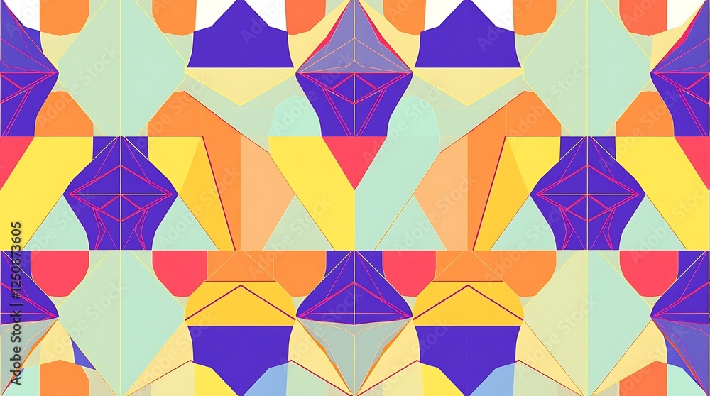 Aufkleber geometric kaleidoscope: vibrant and symmetrical abstract artwork featuring a kaleidoscopic pattern o