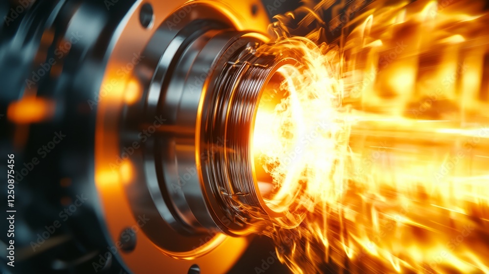 Poster high-energy explosion of light in mechanical engine component