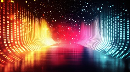 Vibrant Light Path with Red Orange and Blue Glow Effects