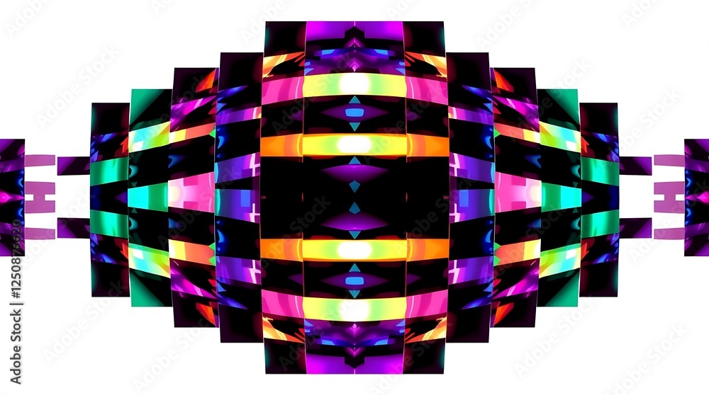 Poster abstract colorful orb: a mesmerizing abstract image featuring a vibrant, colorful orb composed of pi
