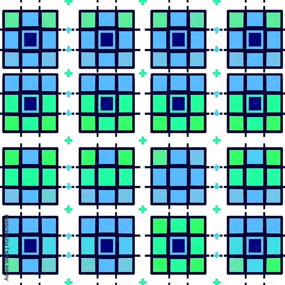 Aufkleber geometric grid seamless pattern: a vibrant and captivating seamless pattern featuring a grid of colo