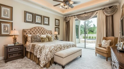 Elegant Sophisticated Bedroom Design with Natural Light and Decor