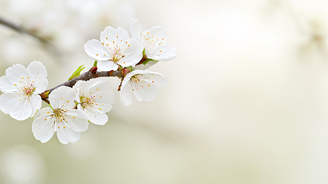white flowers on a branch of a tree