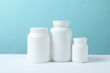 White bottles on the table