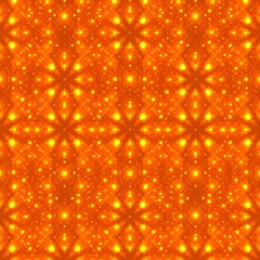 Fiery Kaleidoscope:  A mesmerizing pattern of orange and gold sparkles arranged in a symmetrical kaleidoscopic design. The image evokes warmth, energy, and luxury. 