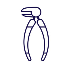 A minimalistic outline icon of a Dental Extractor  Ideal for medical, healthcare, and dentistry-related designs