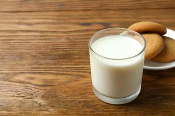 Glass of milk on the table
