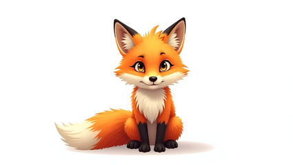 Obraz premium A cute cartoon fox, positioned centrally in the image.