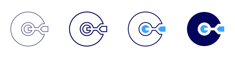 Business strategy goal icon in 4 different styles. Thin Line, Line, Bold Line, Duotone. Duotone style. Editable stroke