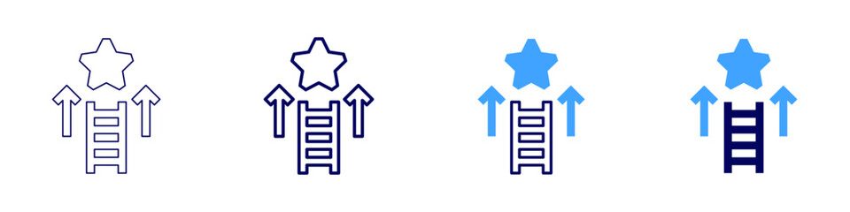 Career advancement goal icon in 4 different styles. Thin Line, Line, Bold Line, Duotone. Duotone style. Editable stroke