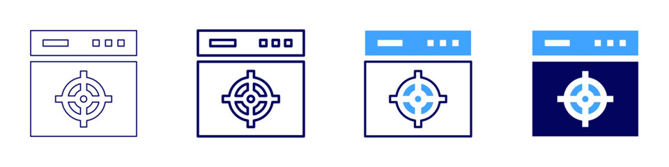 Clear objective goal icon in 4 different styles. Thin Line, Line, Bold Line, Duotone. Duotone style. Editable stroke